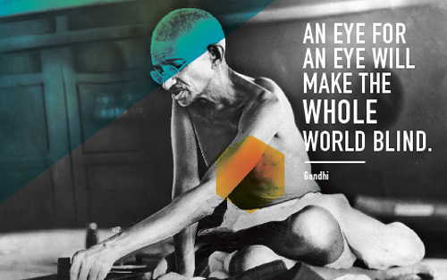 gandhi artwork picture illustration quote eye for an eye