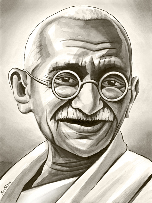 gandhi artwork picture illustration portrait