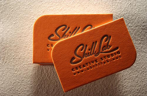 Bold Orange Letterpress Business Card