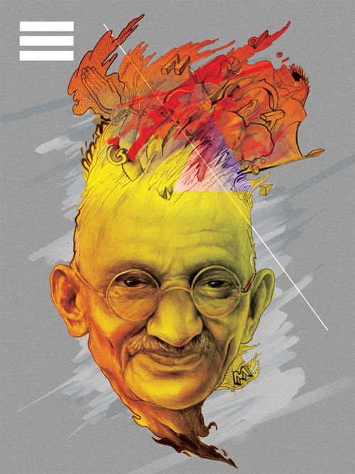 gandhi artwork picture illustration