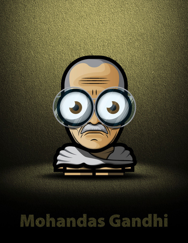 gandhi artwork picture illustration cartoon