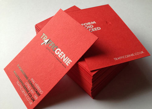 Bright Red Letterpress Business Card
