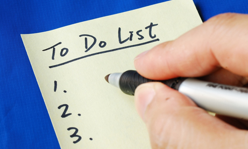 Create a to-do list for your return