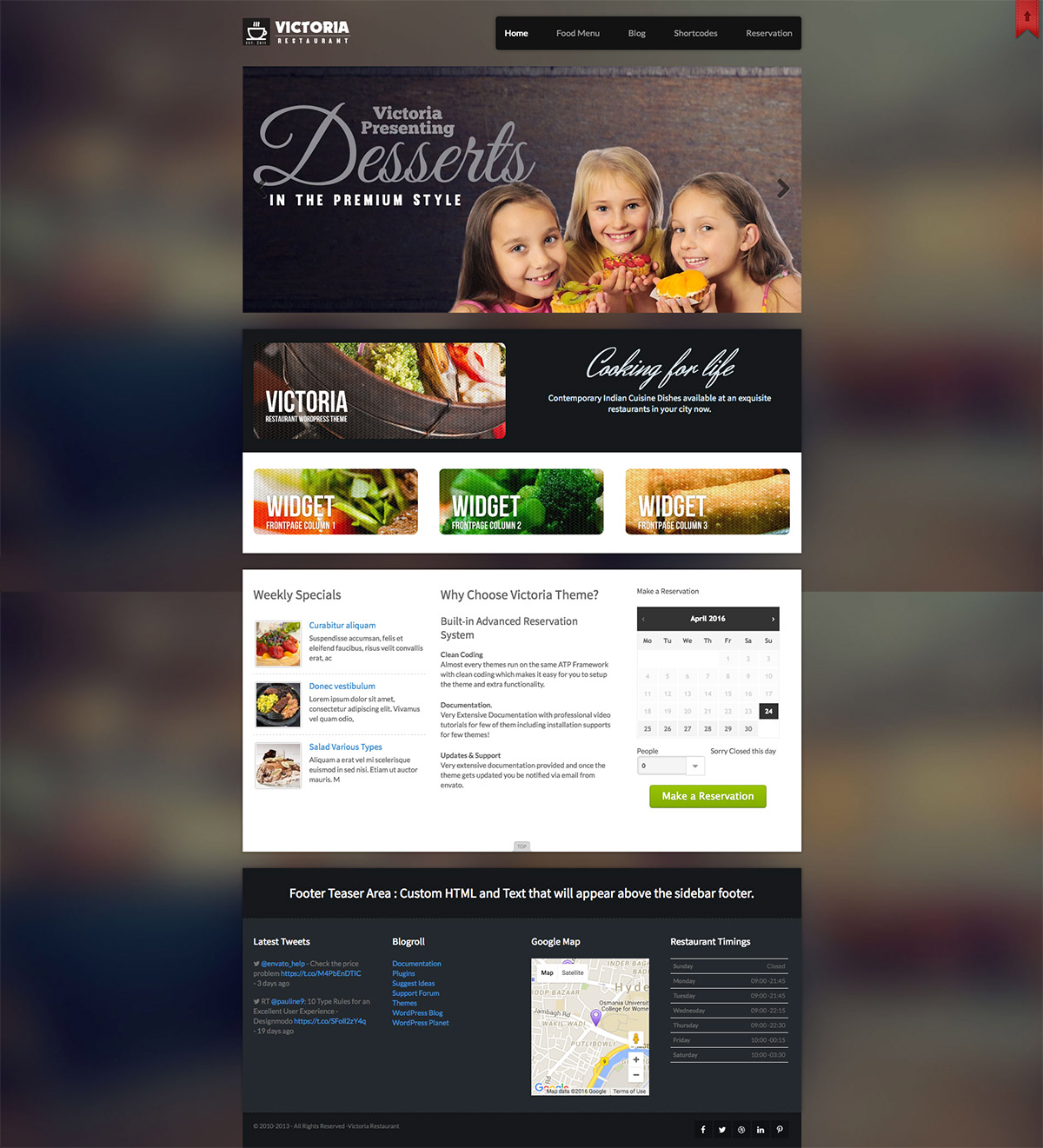 premium restaurant wordpress