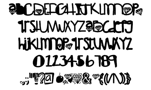 Diamond bold strong doodle fonts sketch free