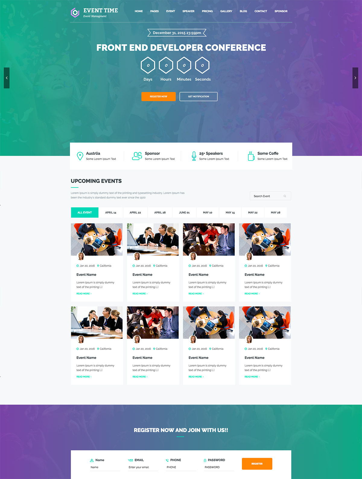 event wordpress theme