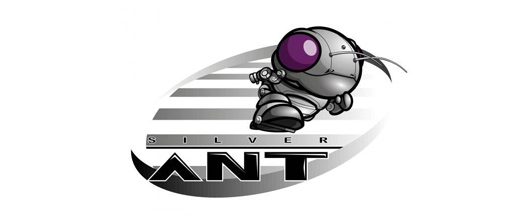 Silver robot cool ant logo