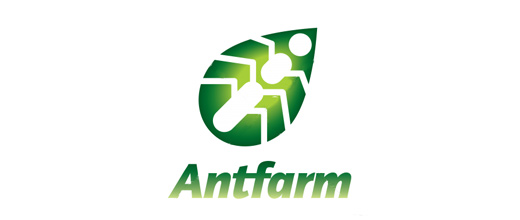 Ant farm green agricultural ant logo