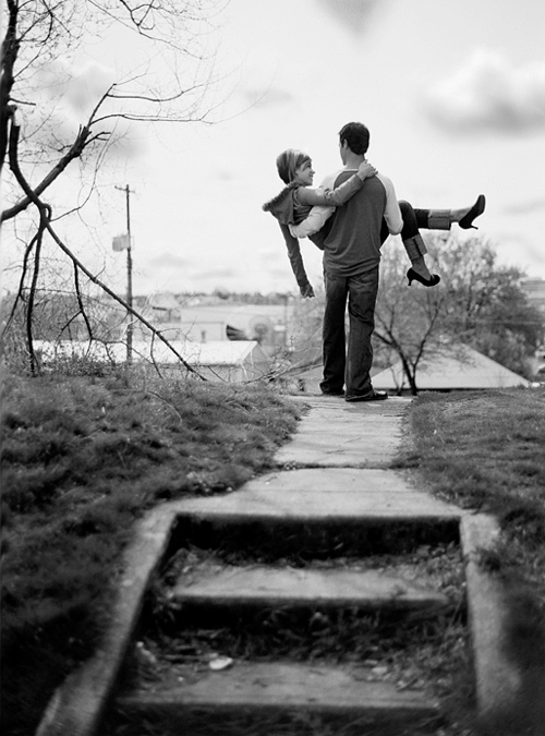 black and white romantic photo