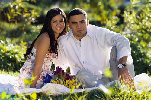 Beautiful young couple engagement photography