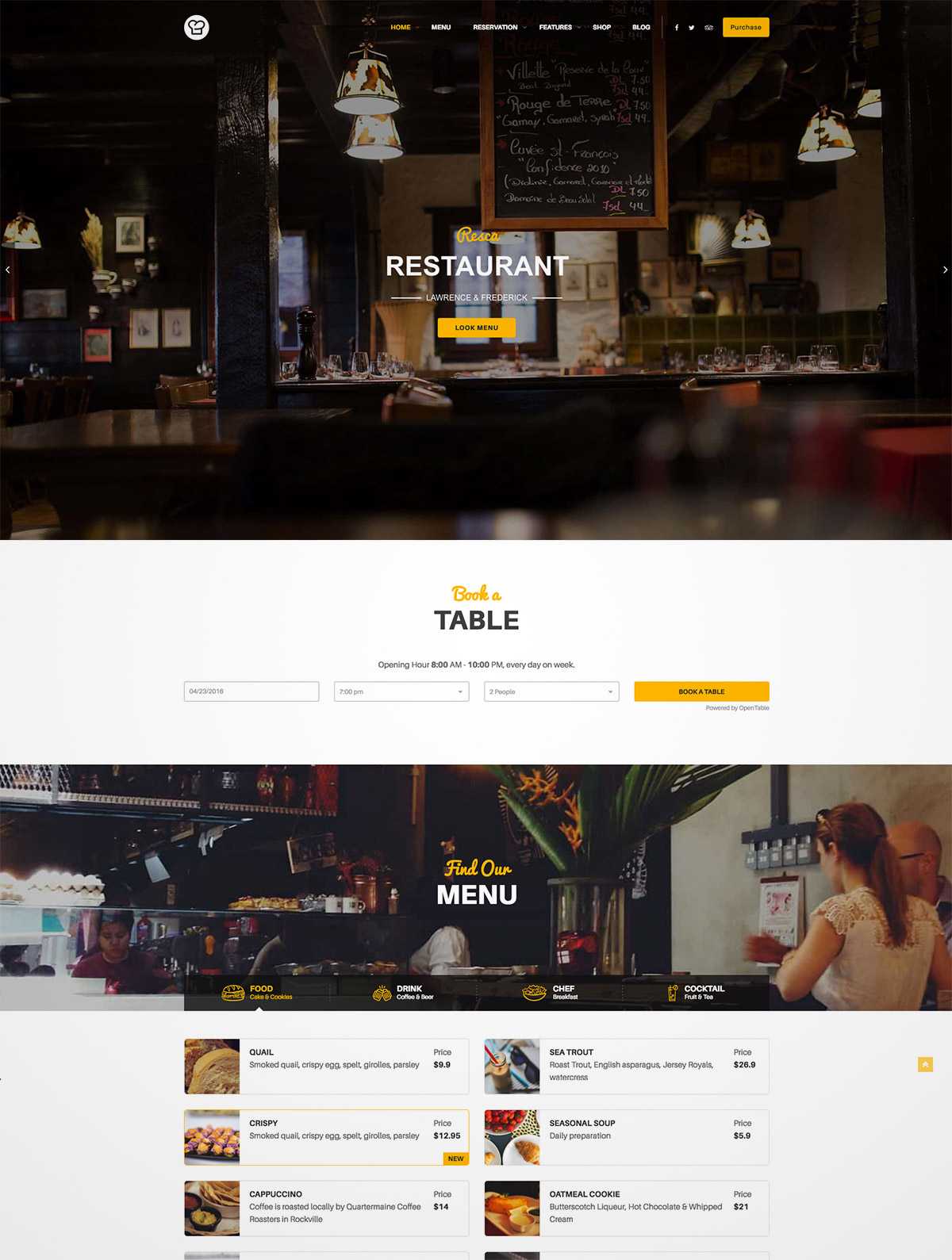 wordpress restaurant theme