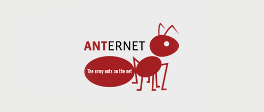 Red simple ant logo