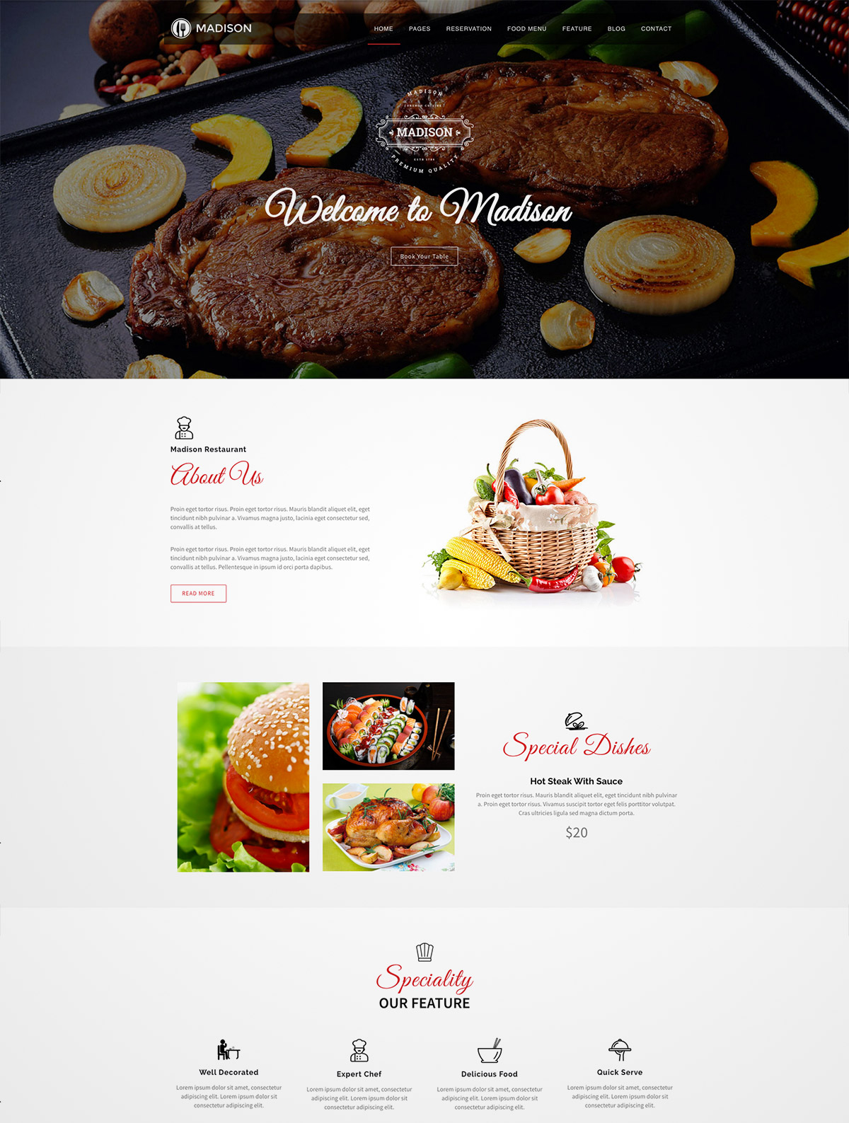 restaurant template theme