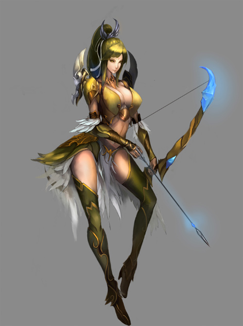 yellow beautiful archer illustrations artworks drawings