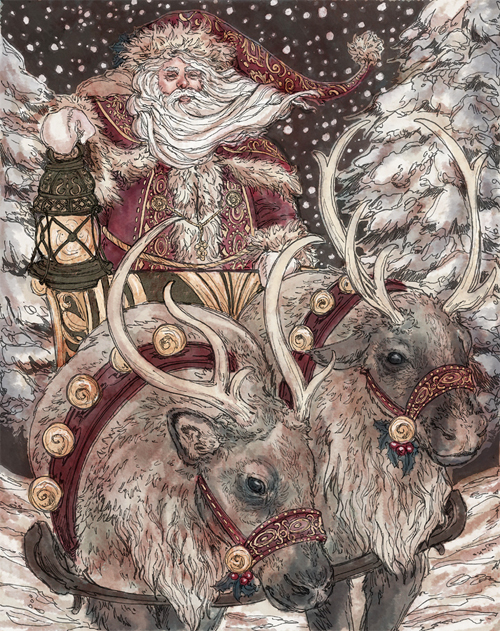 Lovely santa claus christmas artworks illustrations