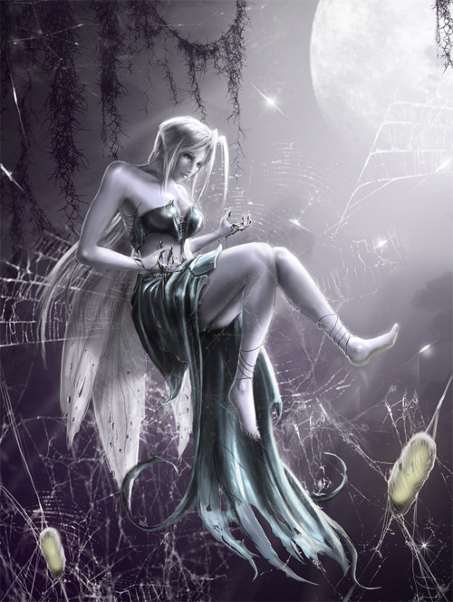 Moon spider fairy illustrations artworks