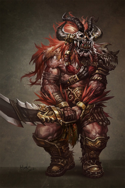 Skull barbarian swordsman artworks illustrations