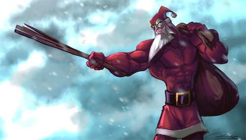 Superhero santa claus christmas artworks illustrations