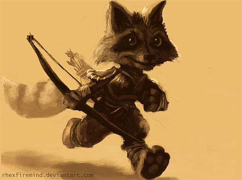 racoon animal archer illustrations artworks drawings