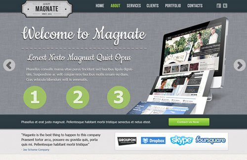 Magnate: Professional Website PSD Template