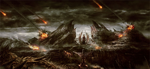 Fireball apocalypse end world illustrations