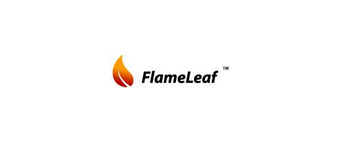 Flame fire leaf logo