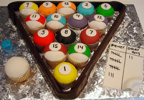 Billiard balls cupcake design inspiration