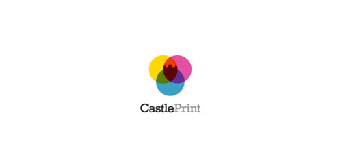 Colorful print castle logo