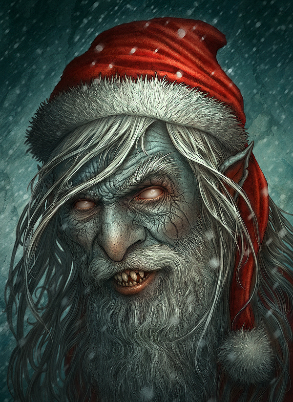 Zombie monster santa claus christmas artworks illustrations