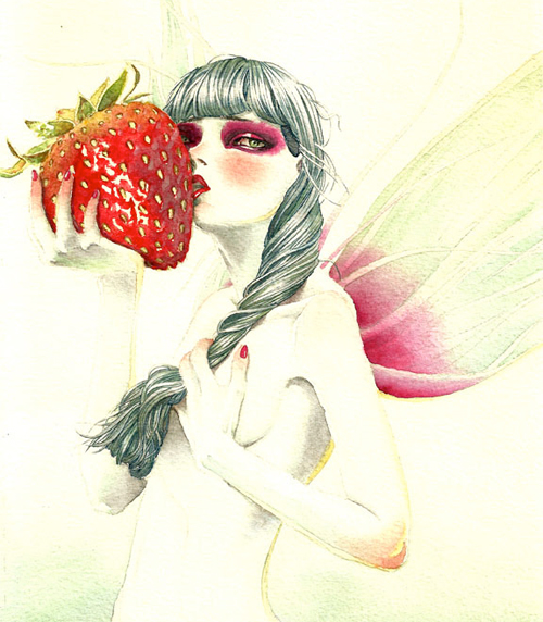 Strawberry fairy illustrations artworks