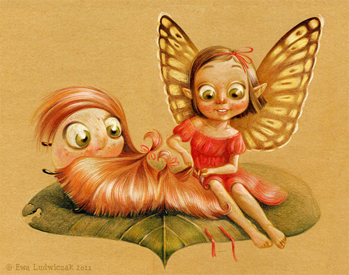Cute little girl fairy illustrations artworks