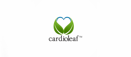 Heart cardio leaf logo