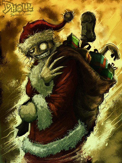 Claws zombie santa claus christmas artworks illustrations
