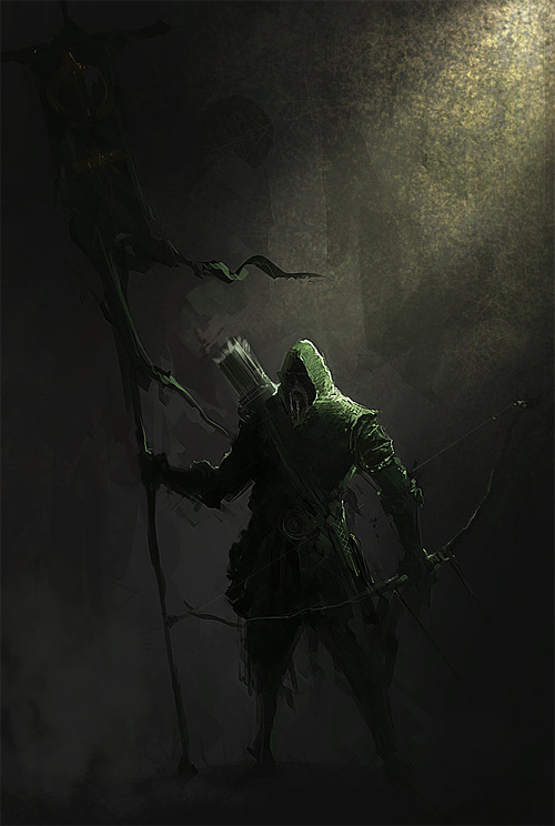 hunter hood scary archer illustrations artworks drawings