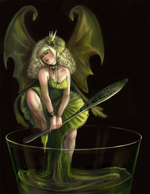 Green fairy illustrations artworks