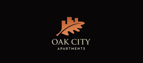 Orange oak leaf logo