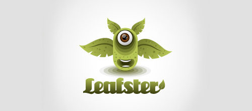 Monster eye leaf logo