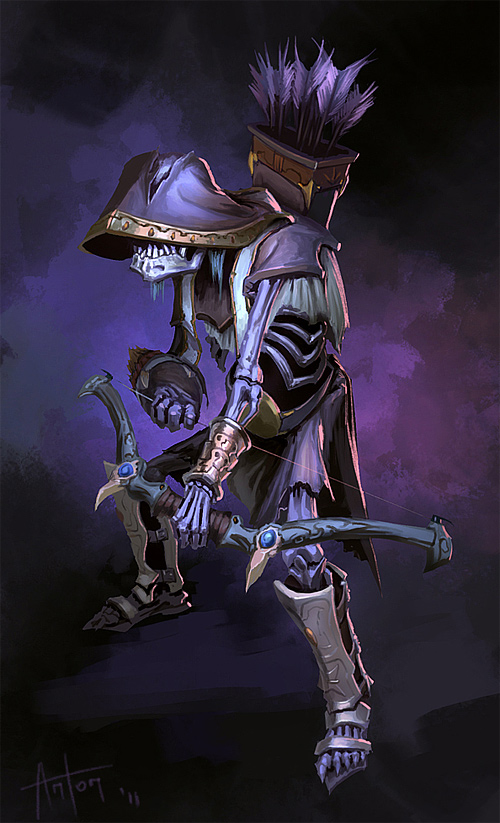 purple mosnter zombie skeleton archer illustrations artworks drawings