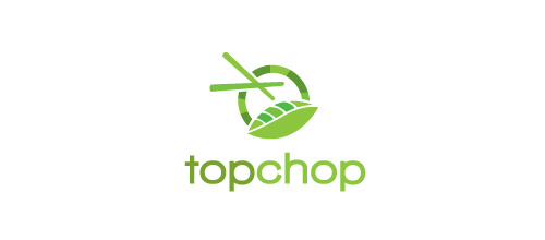 Chopstick chinese food leaf logo