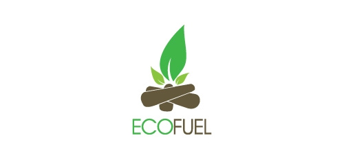 Eco fuel fire leaf logo