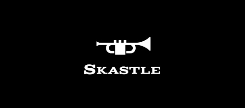 Music trumpet castle logo