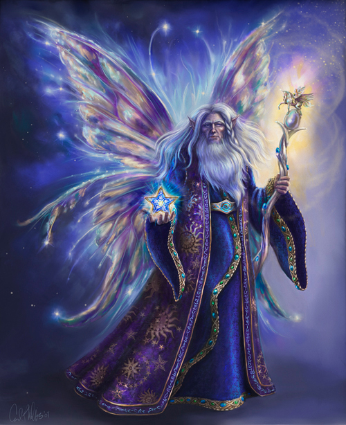 Old elder wizard fairy illustrations artworks