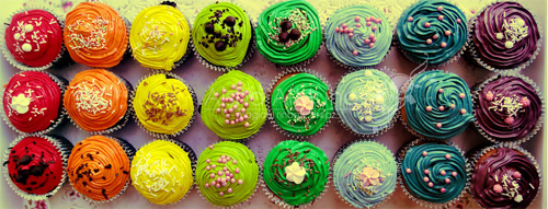 Rainbow colorful cupcake design inspiration