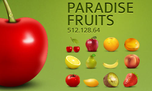 Paradise Fruits Icon Set