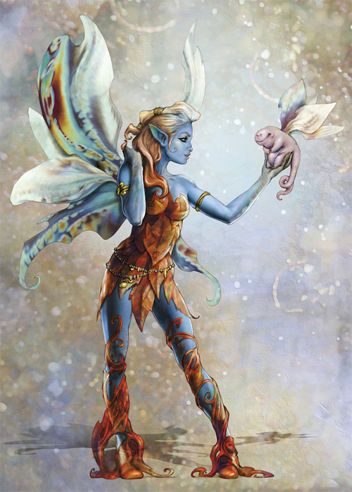 Blue avatar fairy illustrations artworks