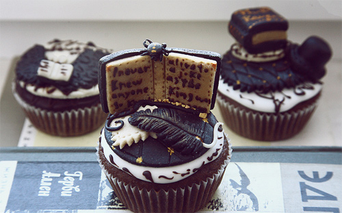 Dark book cupcake design inspiration