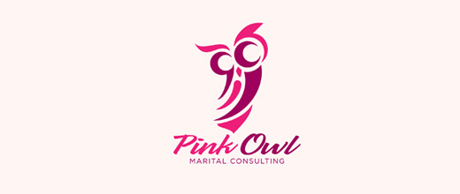 Pink owl logos