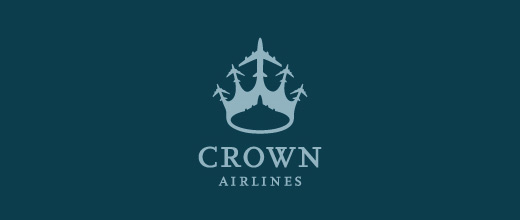 Crown airplane logos design