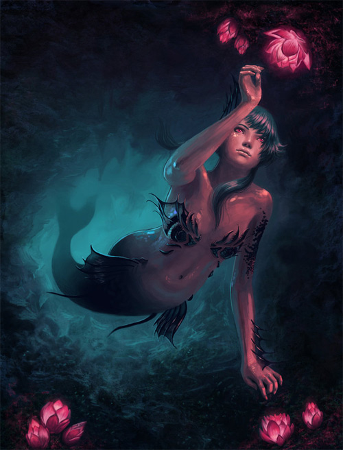 Beautiful mermaid illustrations artworks