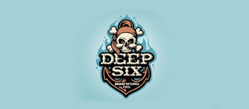 Beer brewery skull logo